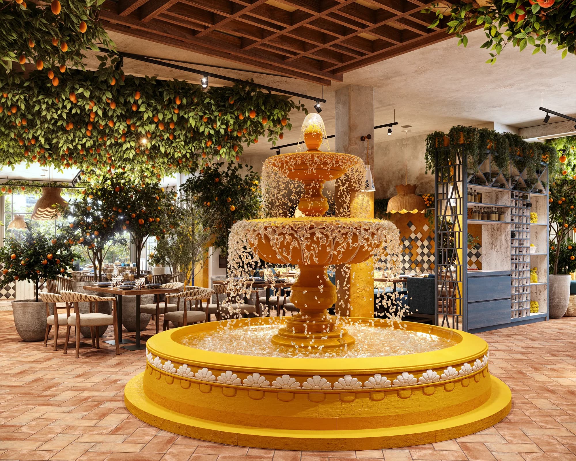 La Fontana hospitality interior in Kyiv, Ukraine