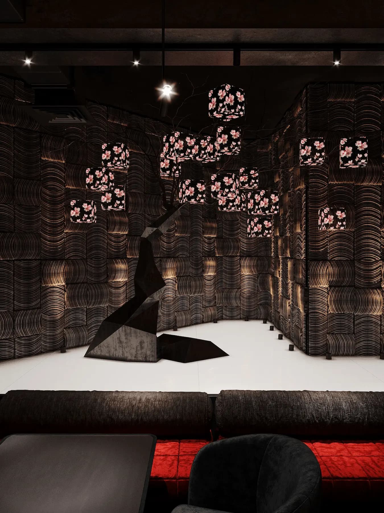 Private dining lounge with premium hospitality interior design