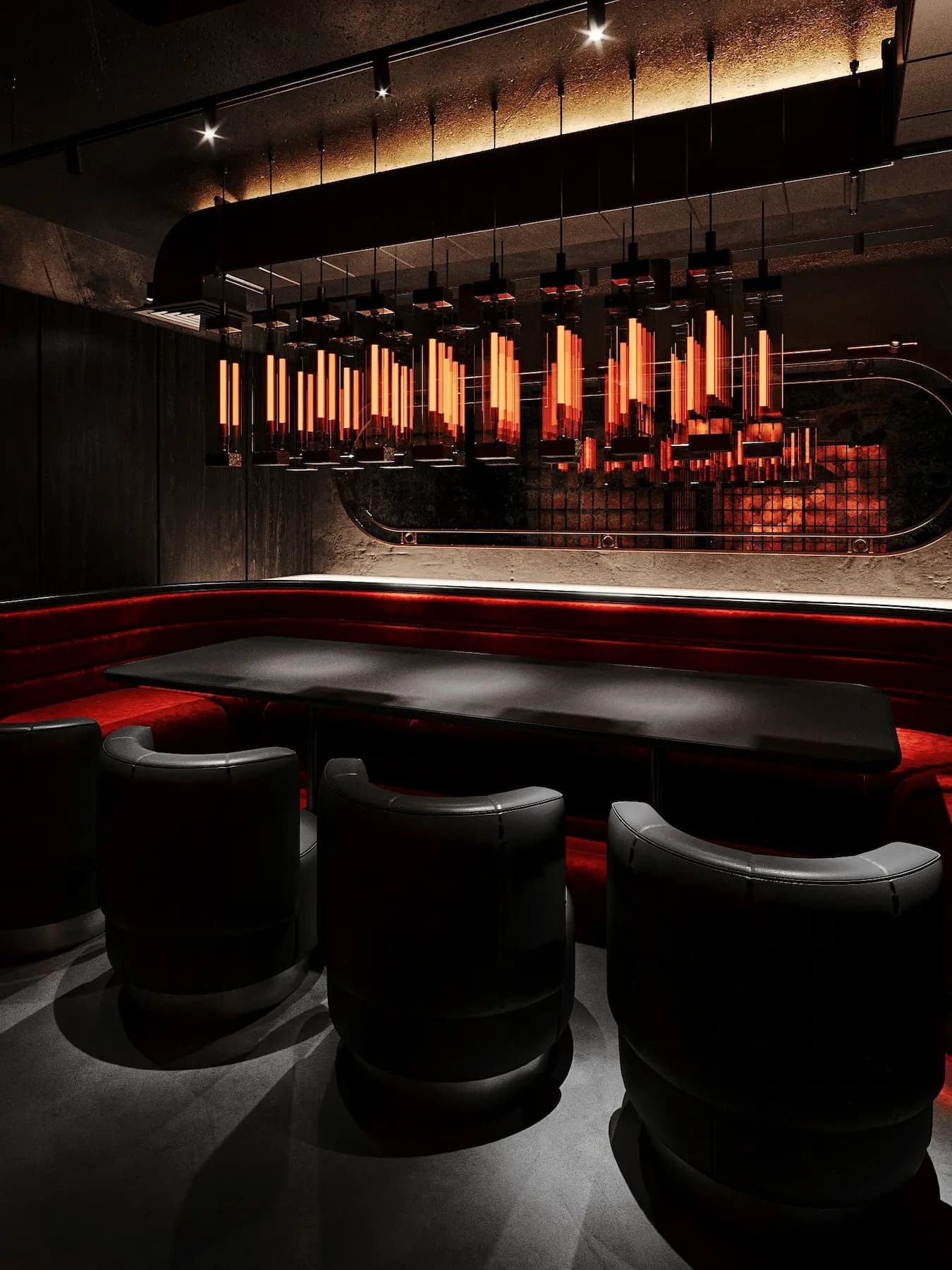 Premium restaurant interior featuring bespoke cocktail lounge