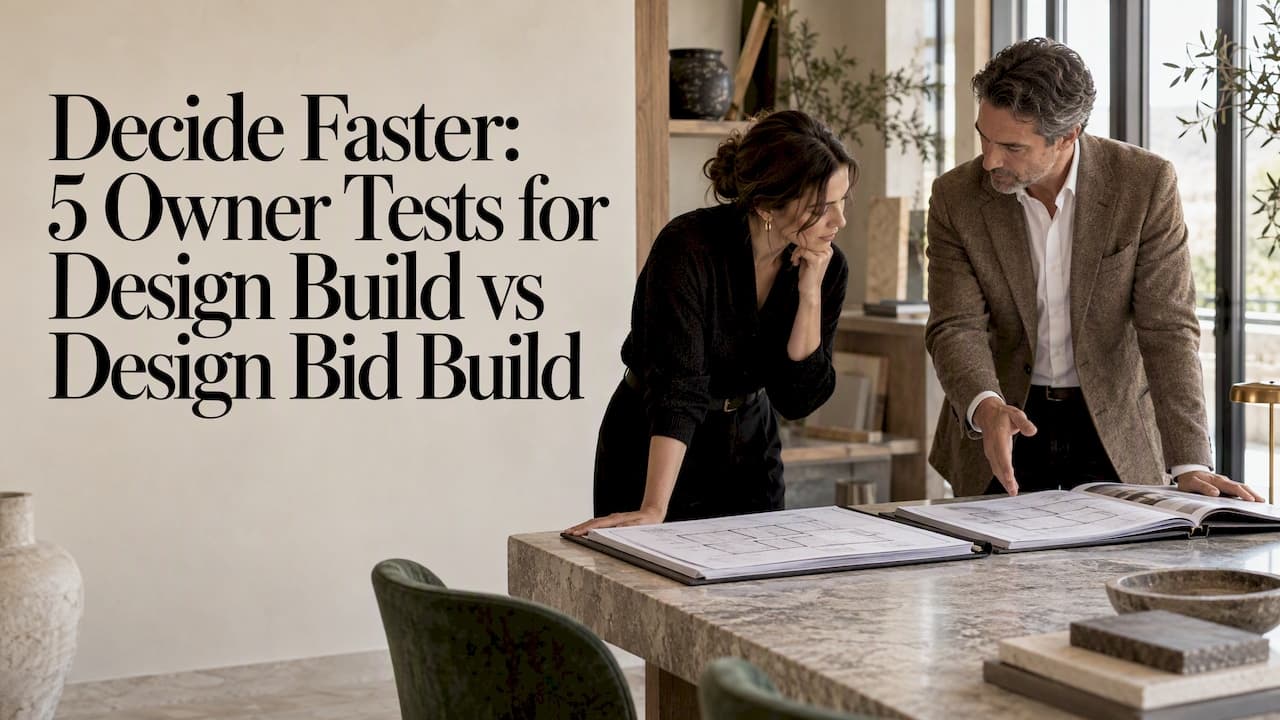 Decide Faster: 5 Owner Tests for Design Build vs Design Bid Build
