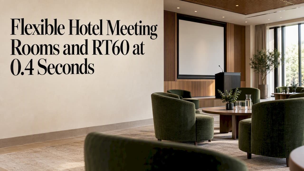 Hotel Meeting Rooms: Flexible Layouts, RT60 at 0.4 Seconds