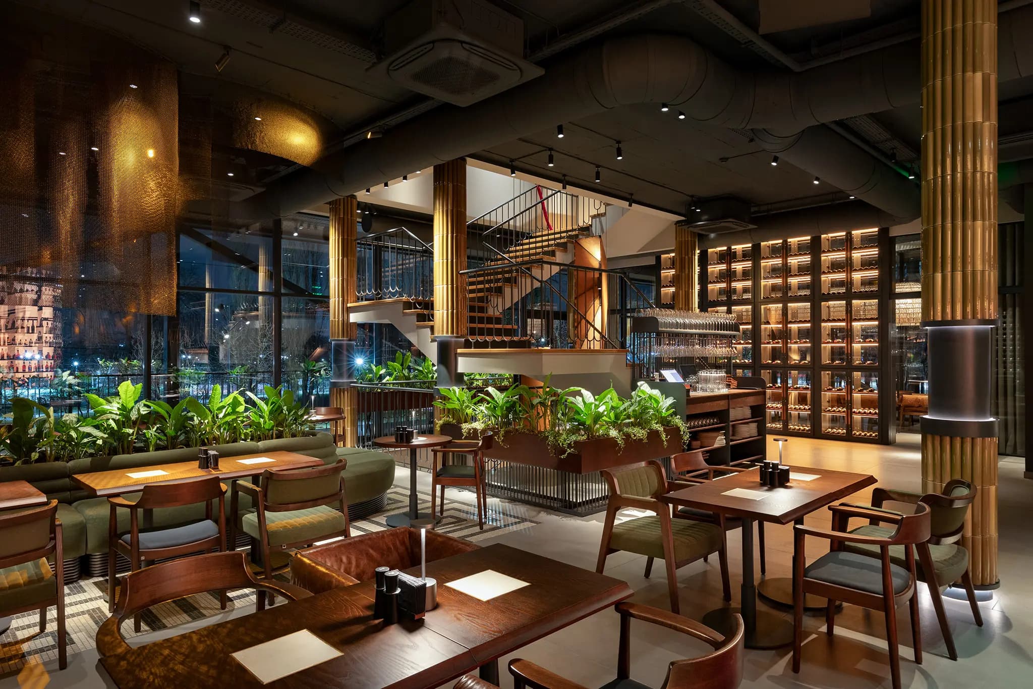 Restaurant lounge with custom furniture