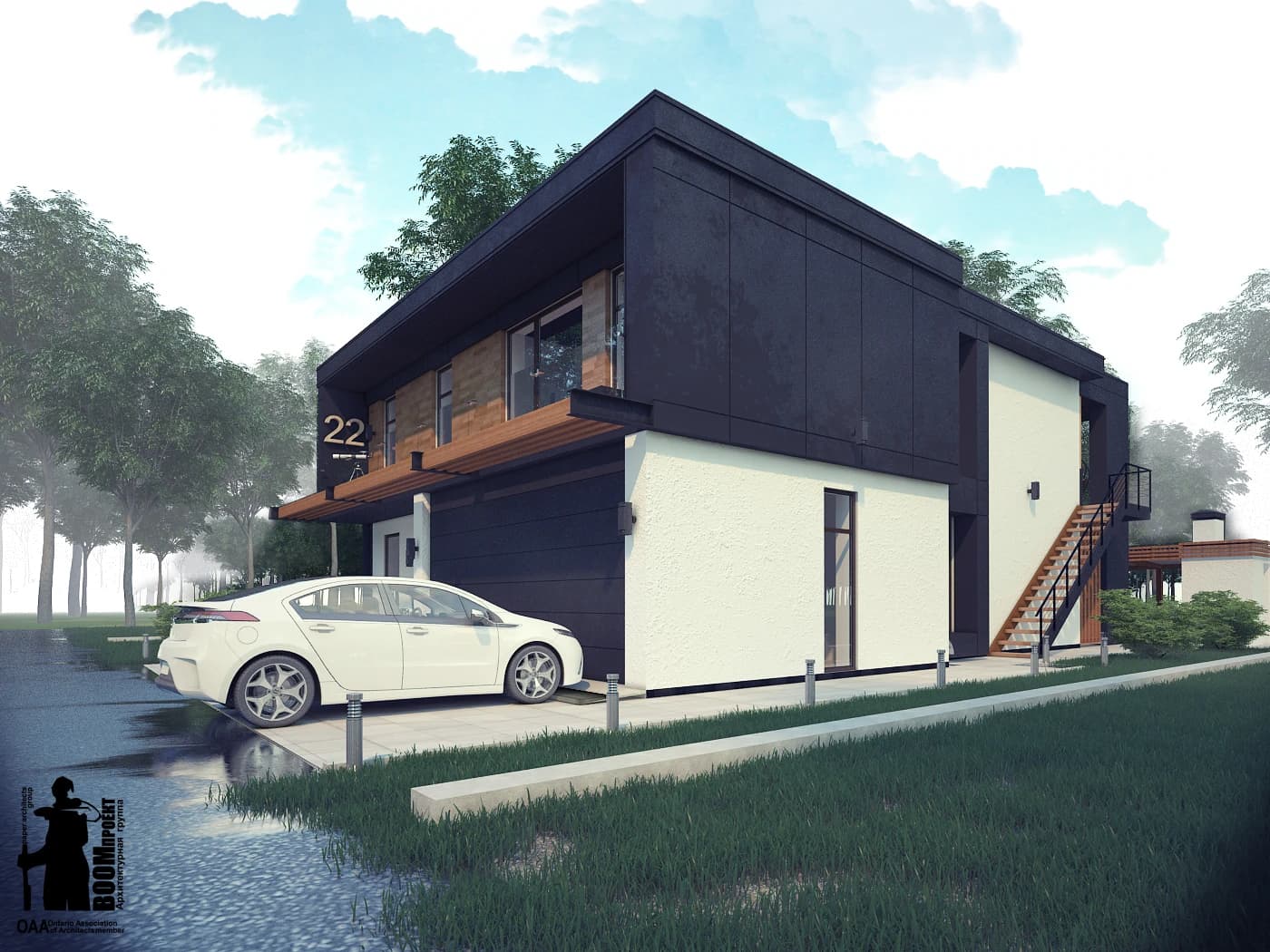 MODERN RESIDENTIAL HOUSE ARCHITECTURAL PROJECT gallery image 1