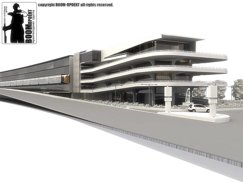 AUTOCENTER WITH TRAINING TRACK IN ODESSA commercial design by BOOM Studio