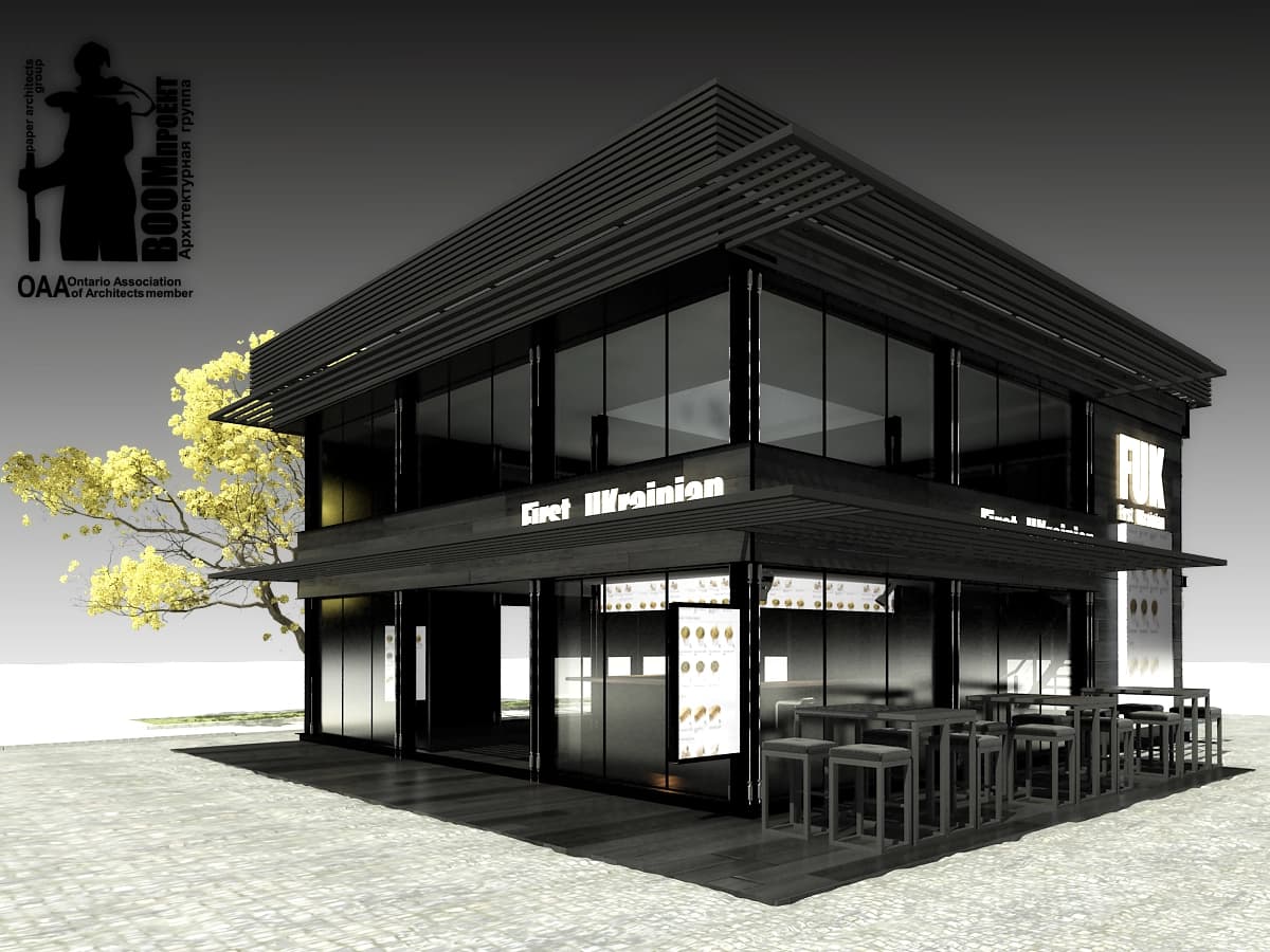 PROJECT OF A 2-FLOOR FAST FOOD RESTAURANT IN YALTA hospitality design by BOOM Studio
