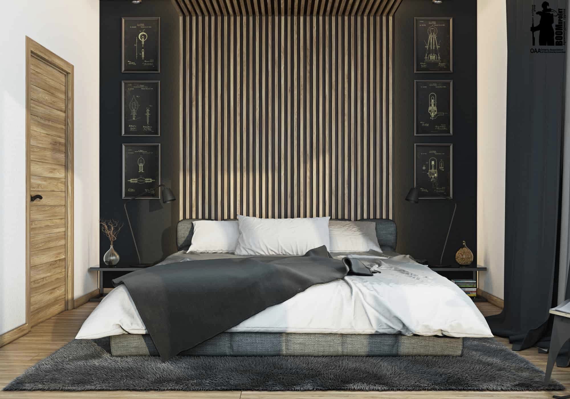 MODERN BEDROOM DESIGN IN A HOTEL ROOM hospitality design by BOOM Studio