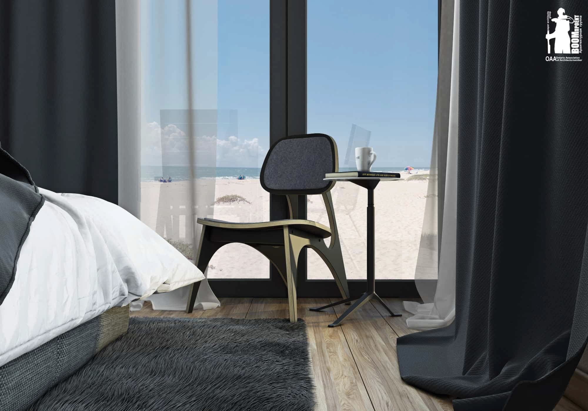 MODERN BEDROOM DESIGN IN A HOTEL ROOM gallery image 3