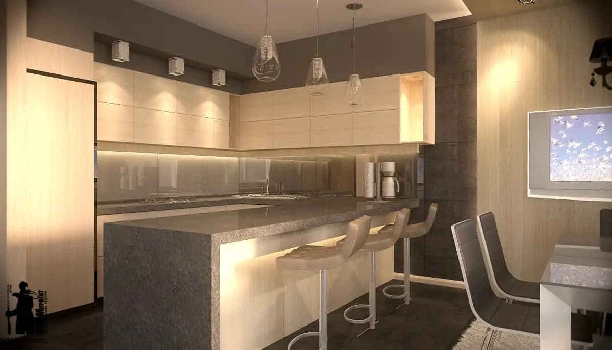 INTERIOR DESIGN OF A PRIVATE HOUSE. NATURAL MATERIALS gallery image 7