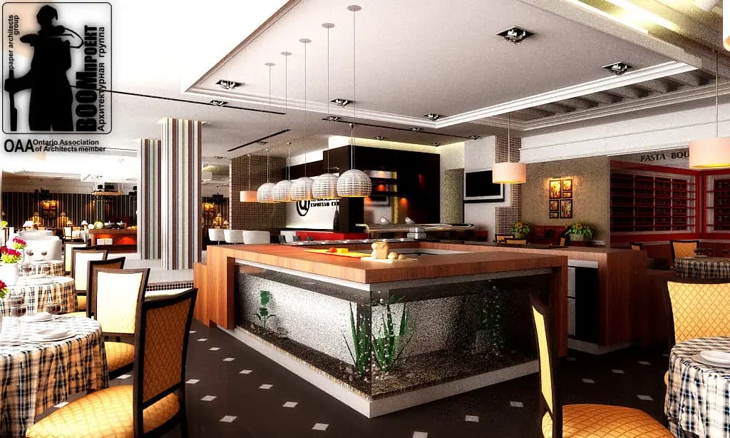CONCEPT OF DESIGN OF RESTAURANT OF ITALIAN RESTAURANT IN ODESSA hospitality design by BOOM Studio