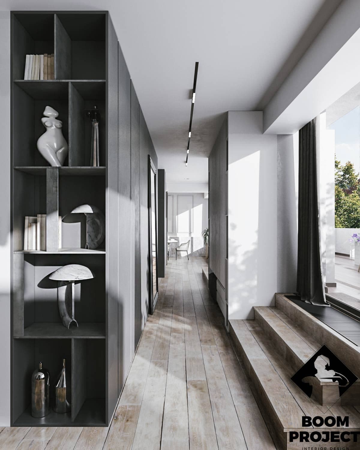 MONOCHROME INTERIOR DESIGN. LARGE APARTMENT OF 2 SMALL IN ODESSA gallery image 19