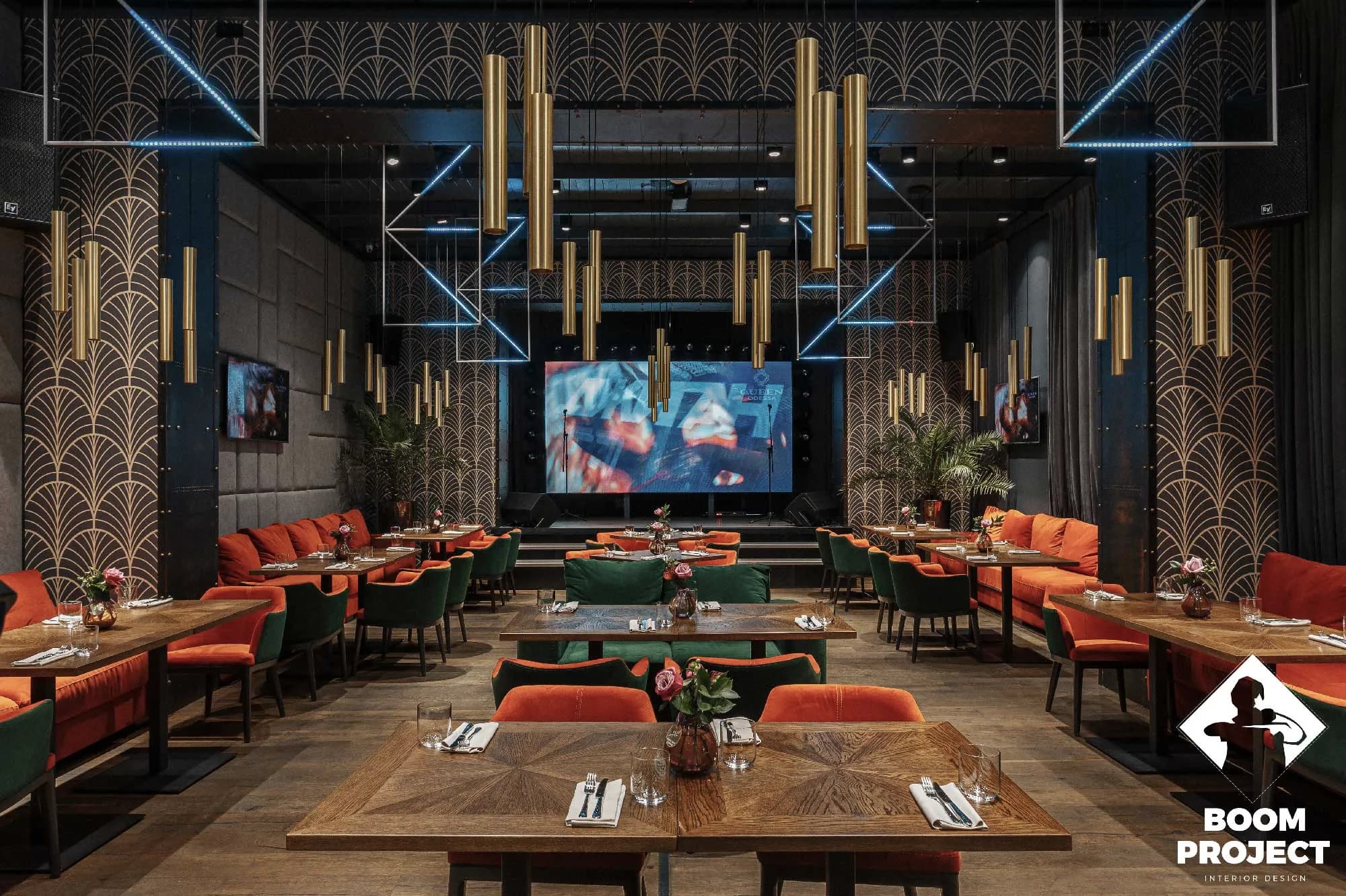Interior design project. QUEEN Odessa restaurant. gallery image 6