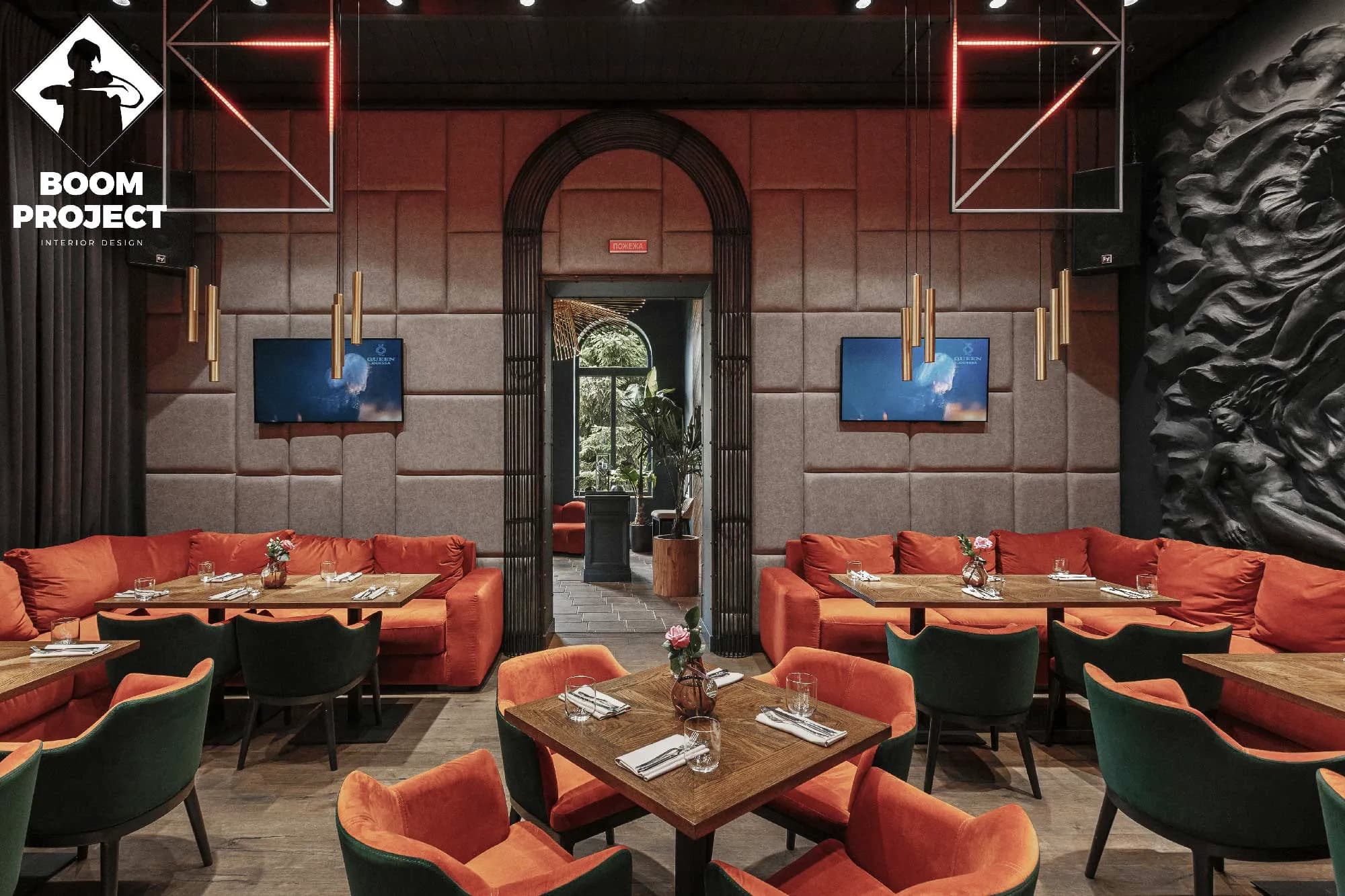 Interior design project. QUEEN Odessa restaurant. gallery image 9