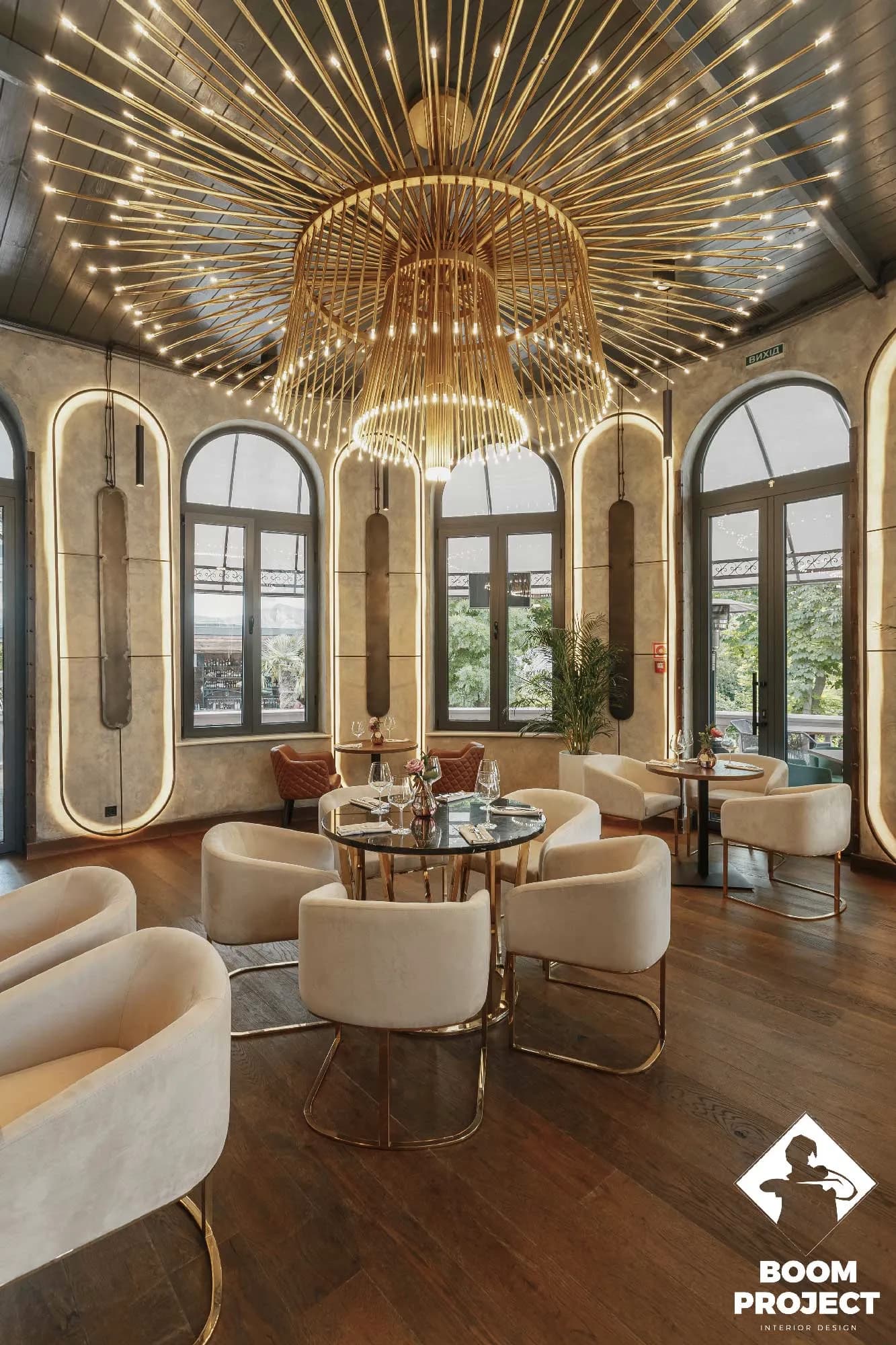 Interior design project. QUEEN Odessa restaurant. gallery image 23