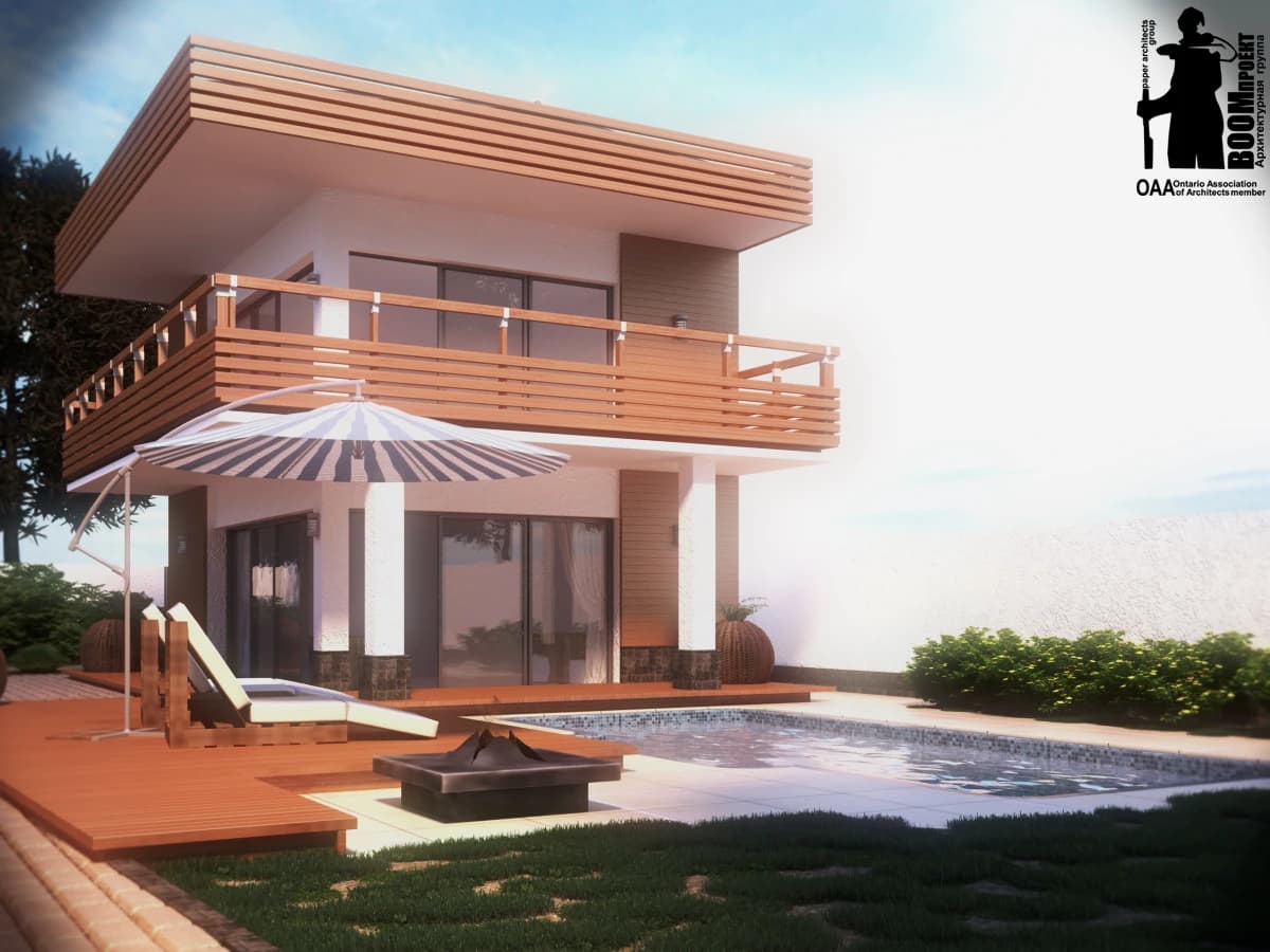 BUDGETARY AND ELEGANT SOLUTION OF A SMALL RESIDENTIAL HOUSE WITH FAVORABILITY residential design by BOOM Studio