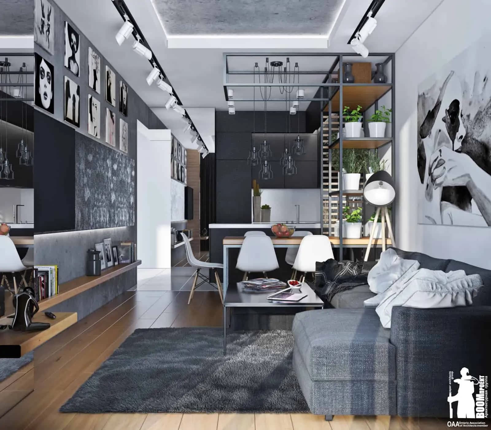 LOFT. DESIGN PROJECT OF A SMALL 2-ROOM APARTMENT residential design by BOOM Studio