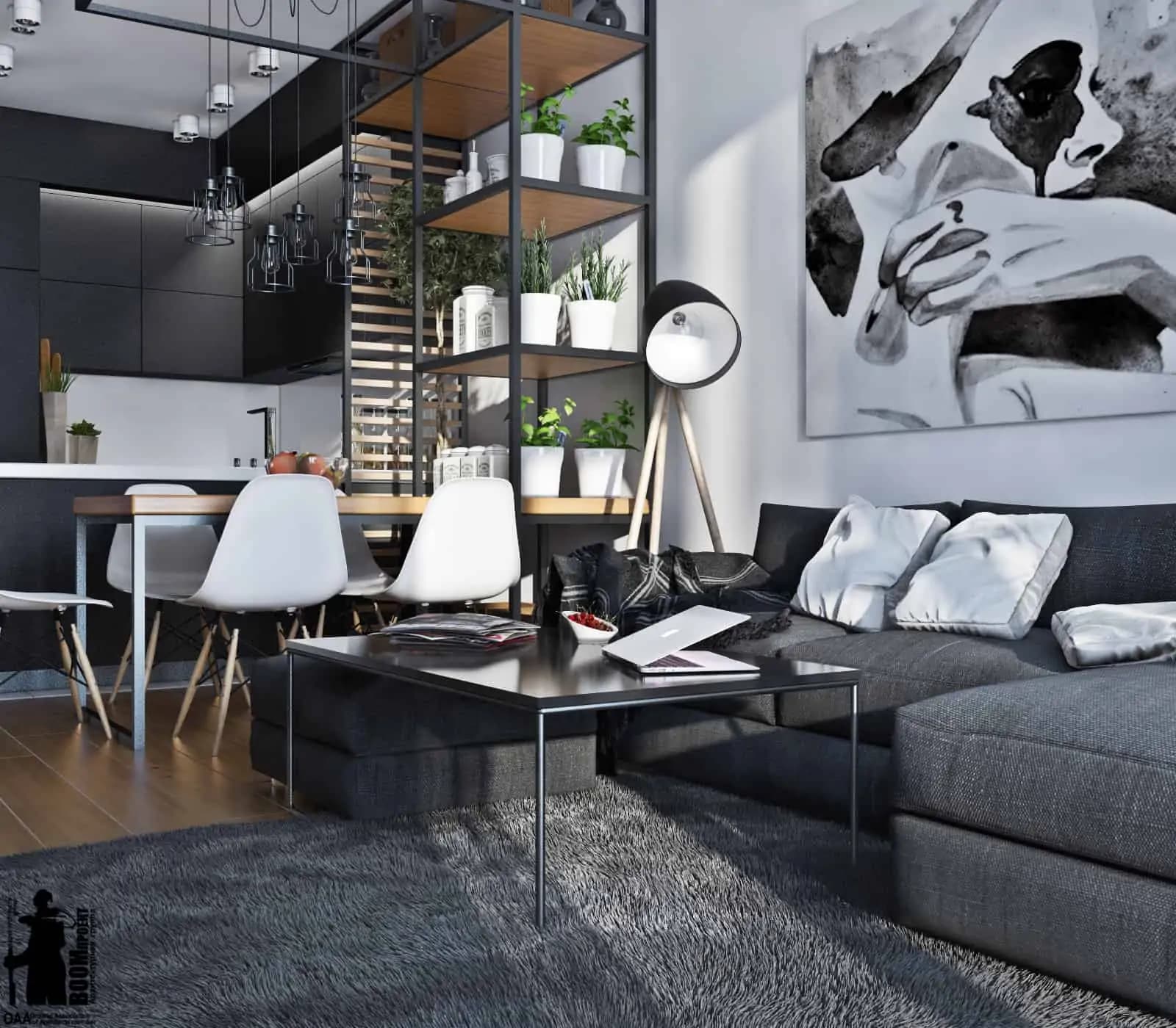 LOFT. DESIGN PROJECT OF A SMALL 2-ROOM APARTMENT gallery image 4