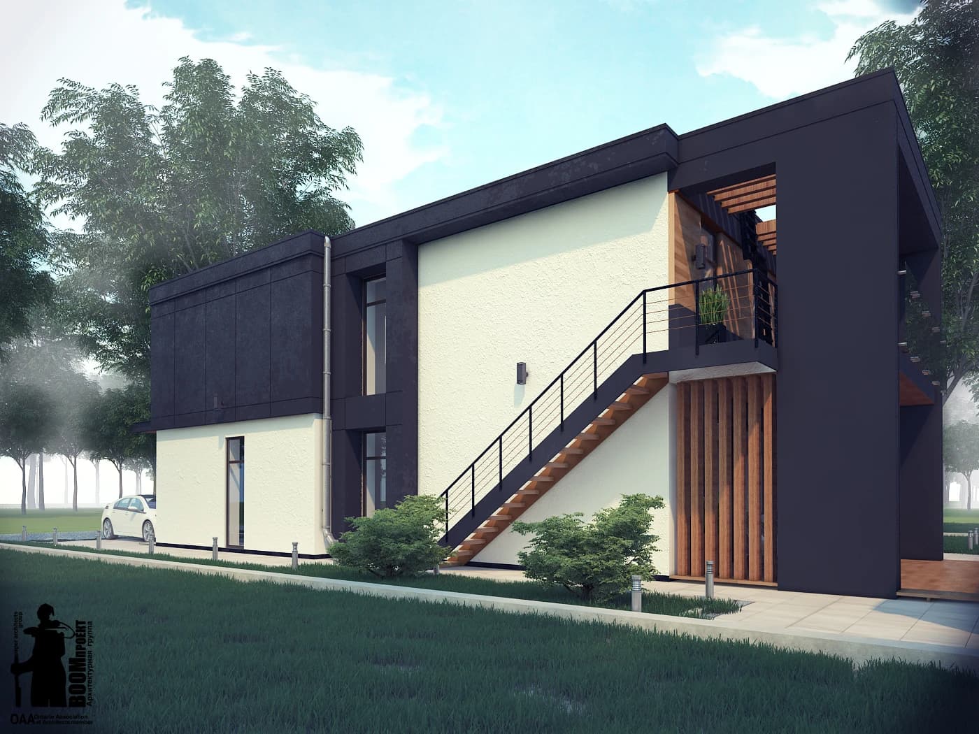MODERN RESIDENTIAL HOUSE ARCHITECTURAL PROJECT gallery image 3