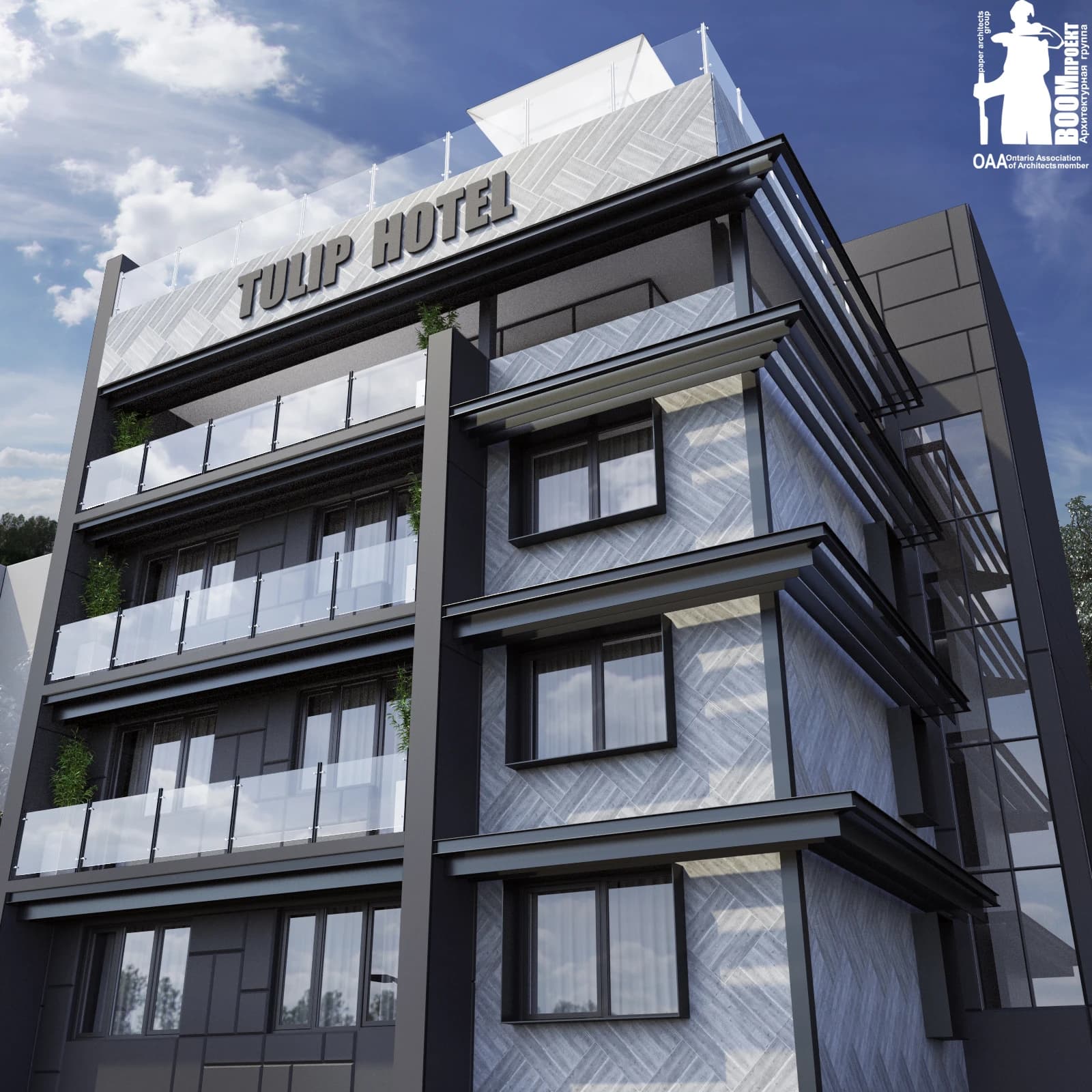 ARCHITECTURAL PROJECT FACADE SOLUTION FOR TULIP HOTEL hospitality design by BOOM Studio