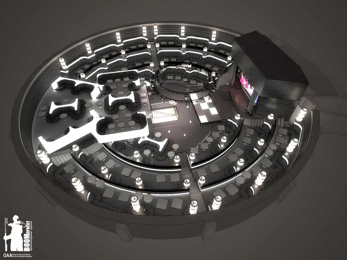 DRAWING PROPOSAL FOR RECONSTRUCTION OF COSMO NIGHT CLUB hospitality design by BOOM Studio