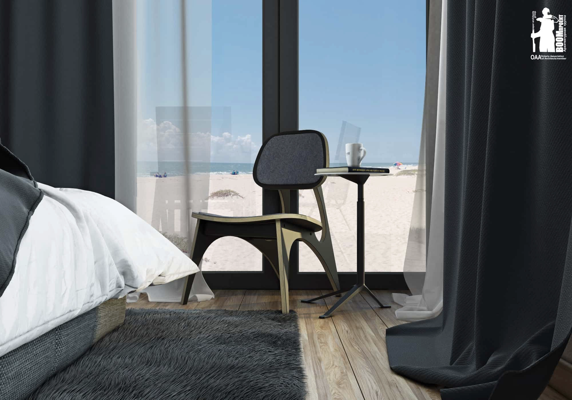 MODERN BEDROOM DESIGN IN A HOTEL ROOM gallery image 3