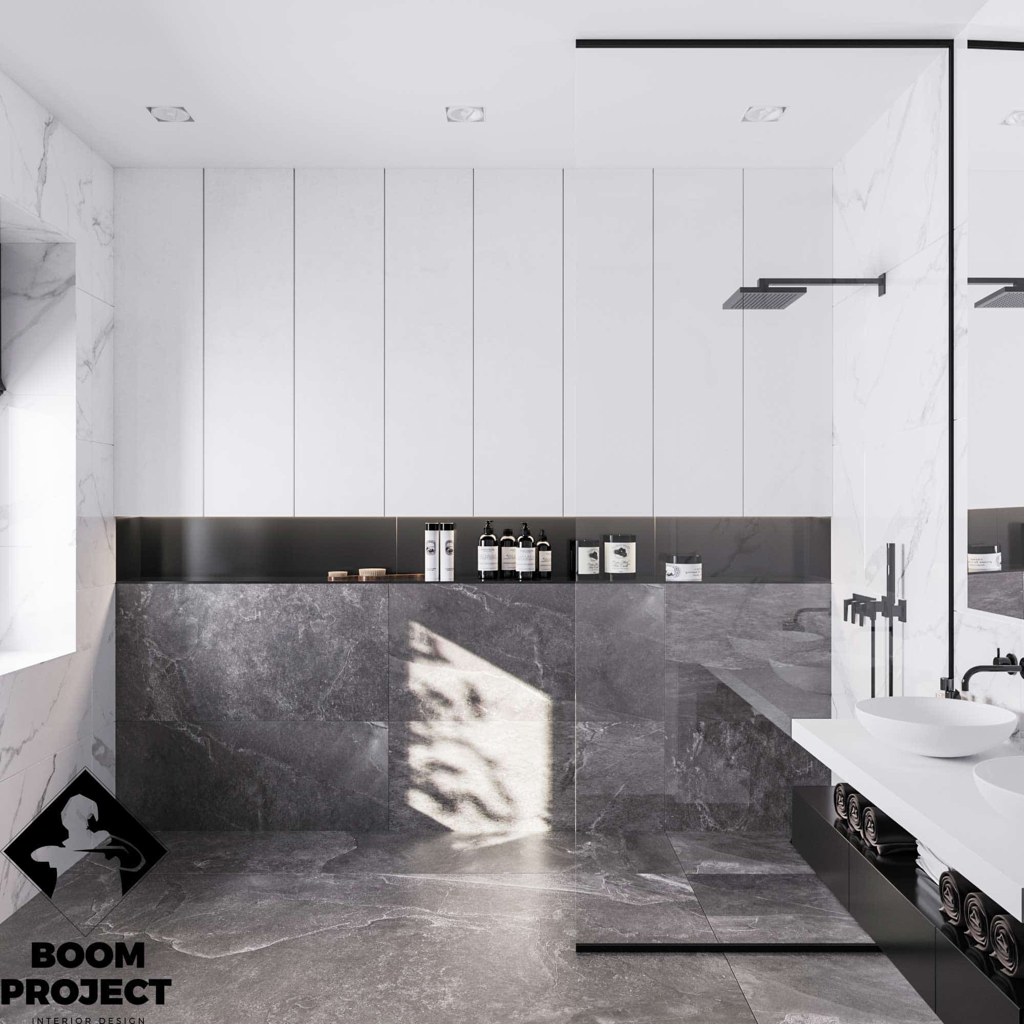 MONOCHROME INTERIOR DESIGN. LARGE APARTMENT OF 2 SMALL IN ODESSA gallery image 4