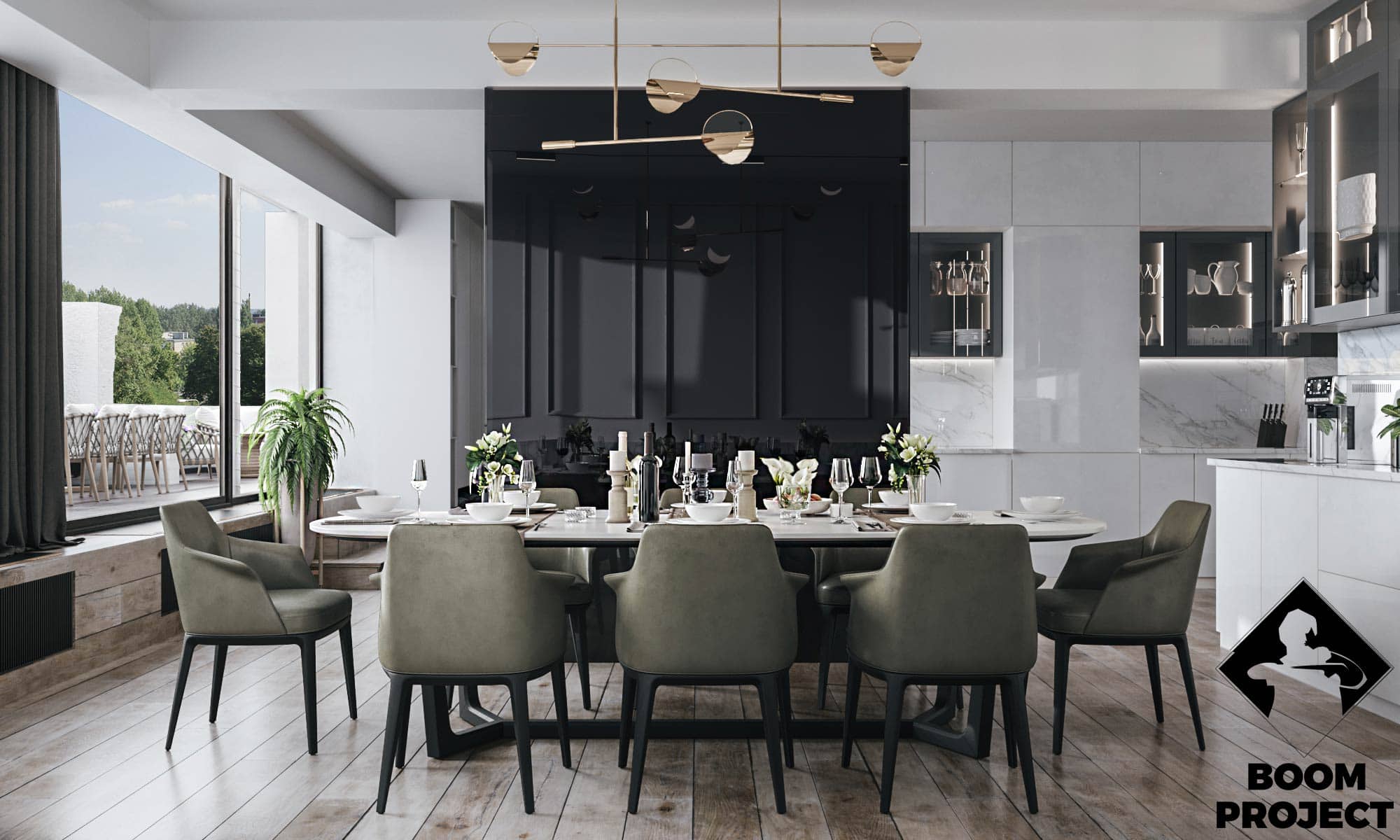 MONOCHROME INTERIOR DESIGN. LARGE APARTMENT OF 2 SMALL IN ODESSA gallery image 9