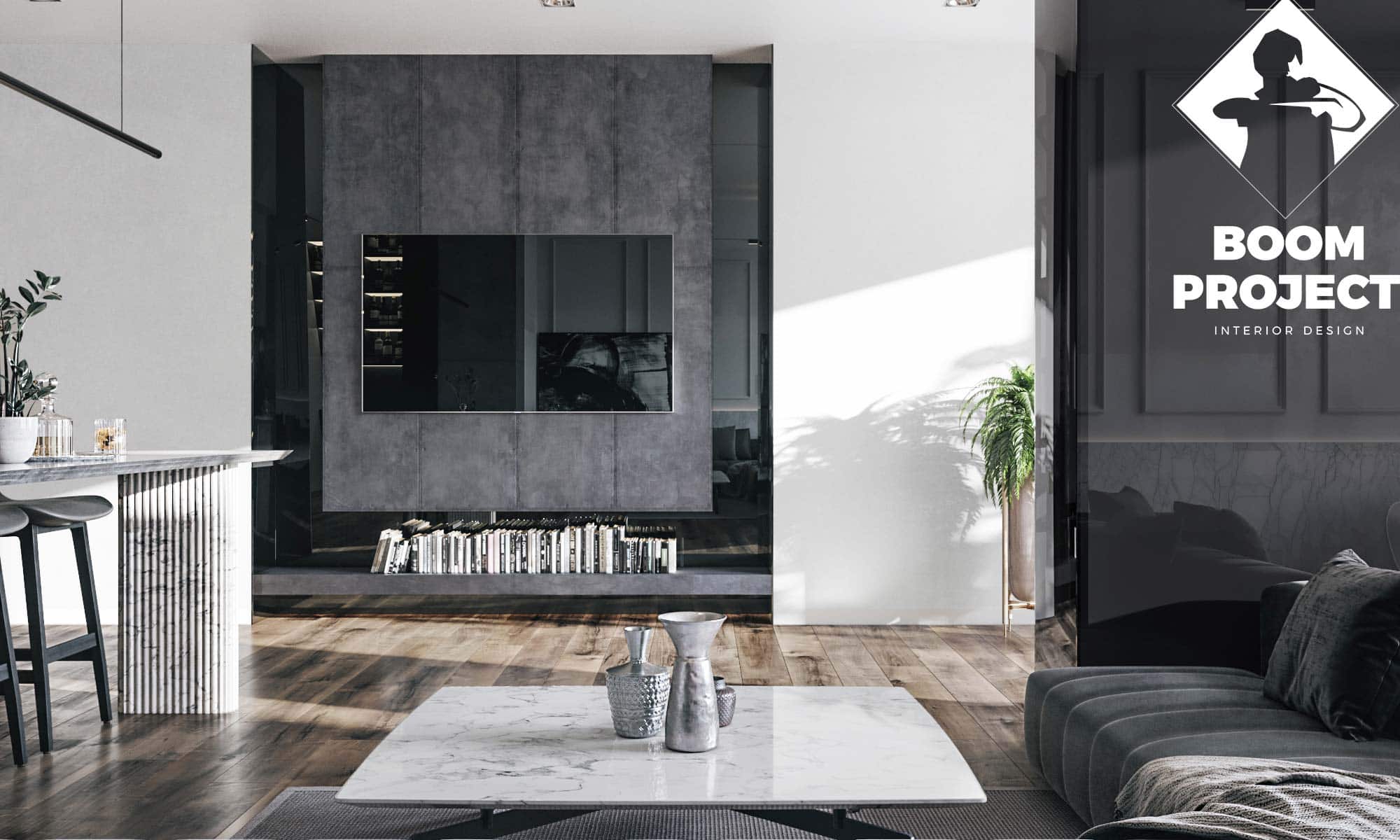 MONOCHROME INTERIOR DESIGN. LARGE APARTMENT OF 2 SMALL IN ODESSA gallery image 15