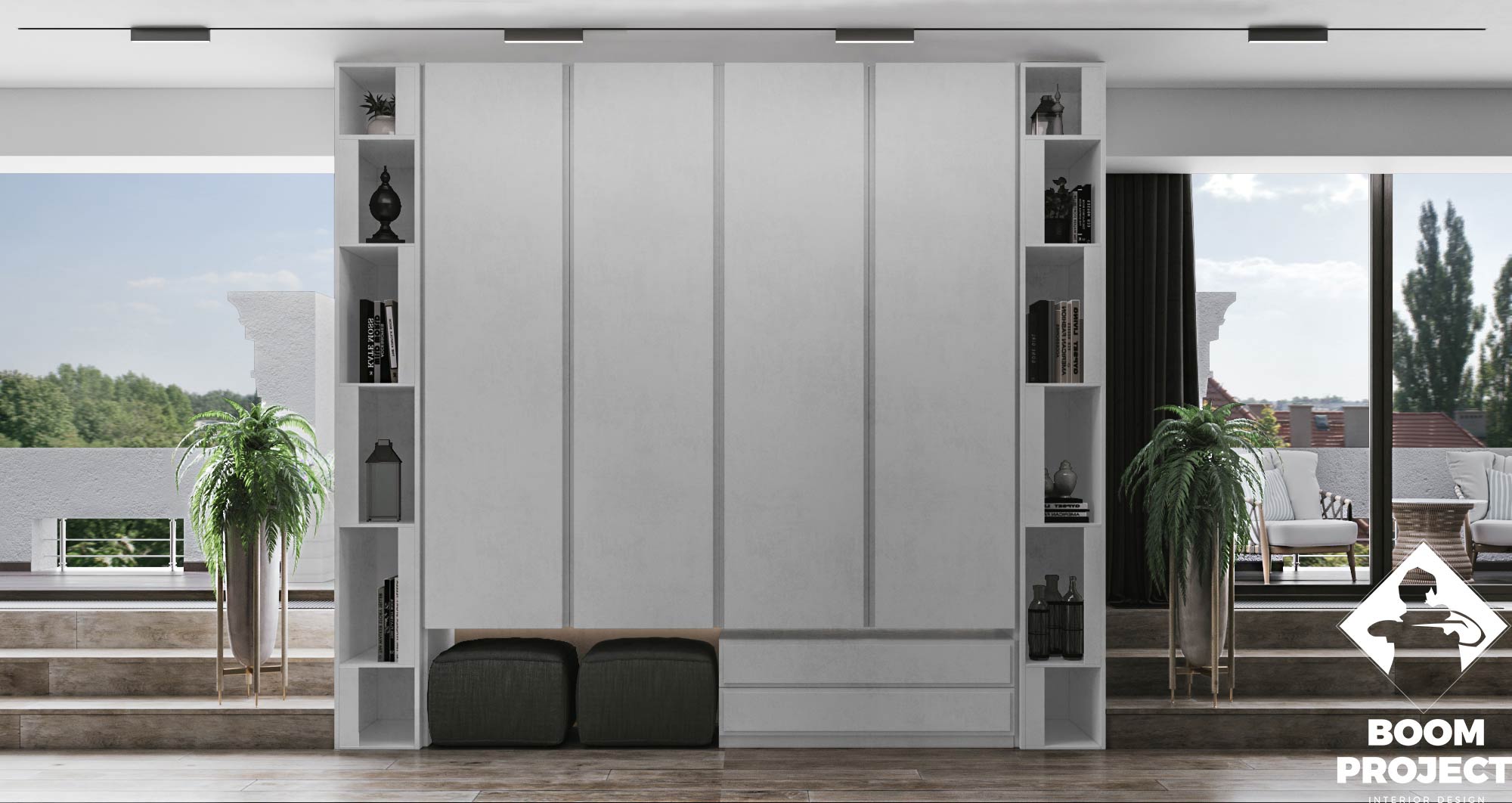 MONOCHROME INTERIOR DESIGN. LARGE APARTMENT OF 2 SMALL IN ODESSA gallery image 16