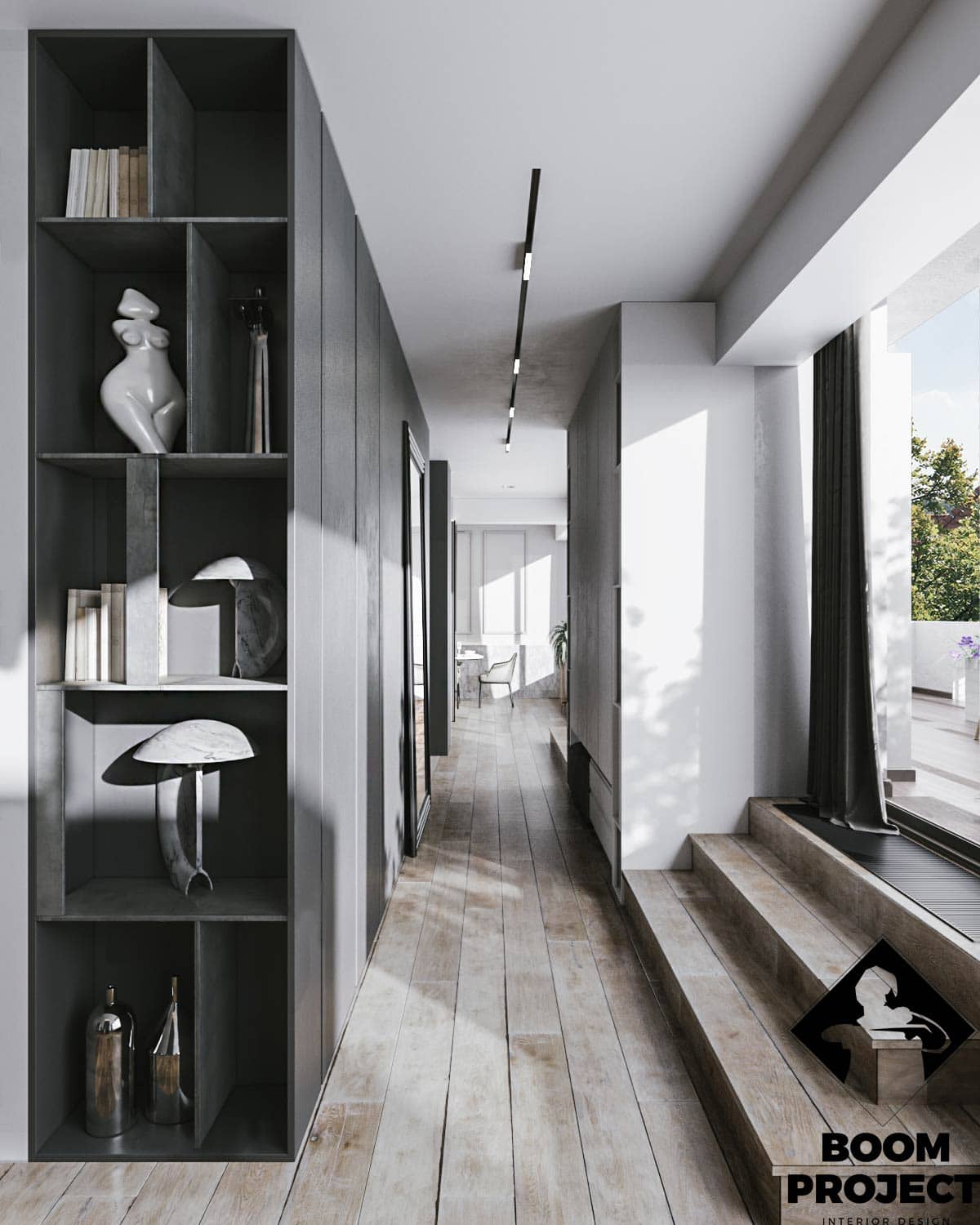 MONOCHROME INTERIOR DESIGN. LARGE APARTMENT OF 2 SMALL IN ODESSA gallery image 19