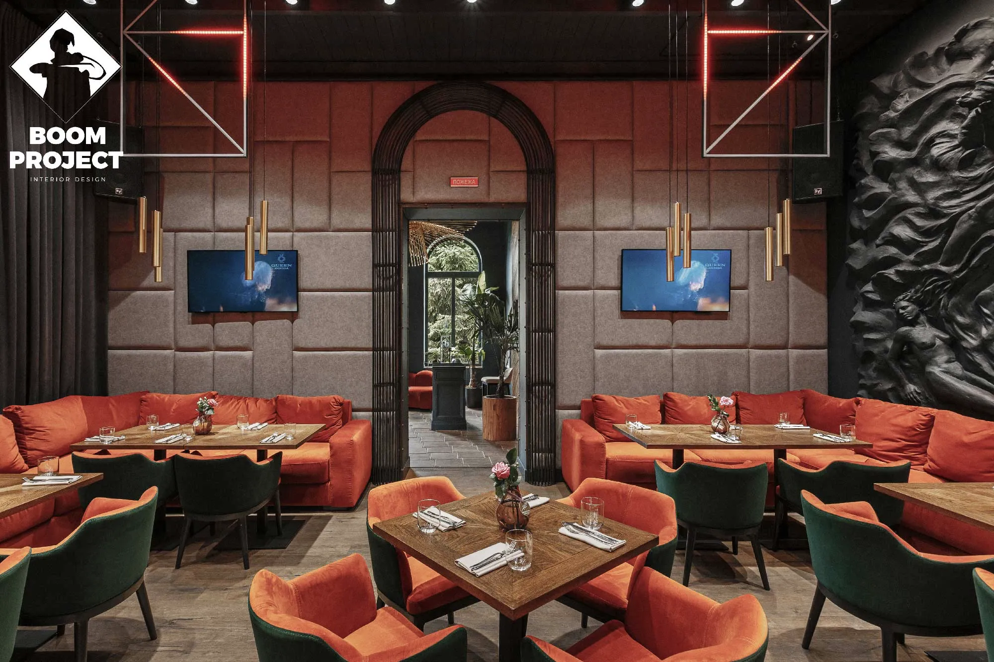 Interior design project. QUEEN Odessa restaurant. gallery image 9