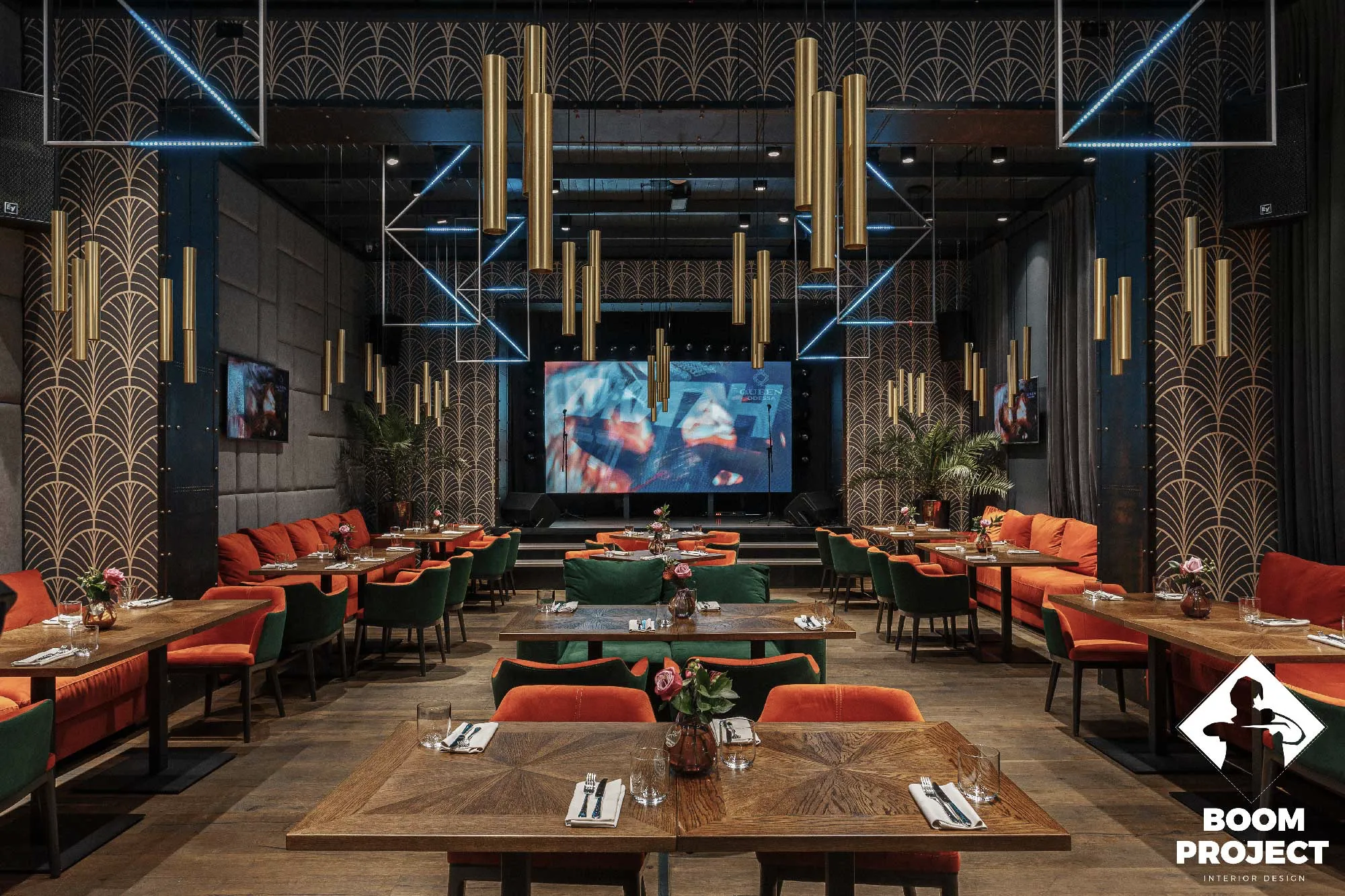 Interior design project. QUEEN Odessa restaurant. gallery image 10