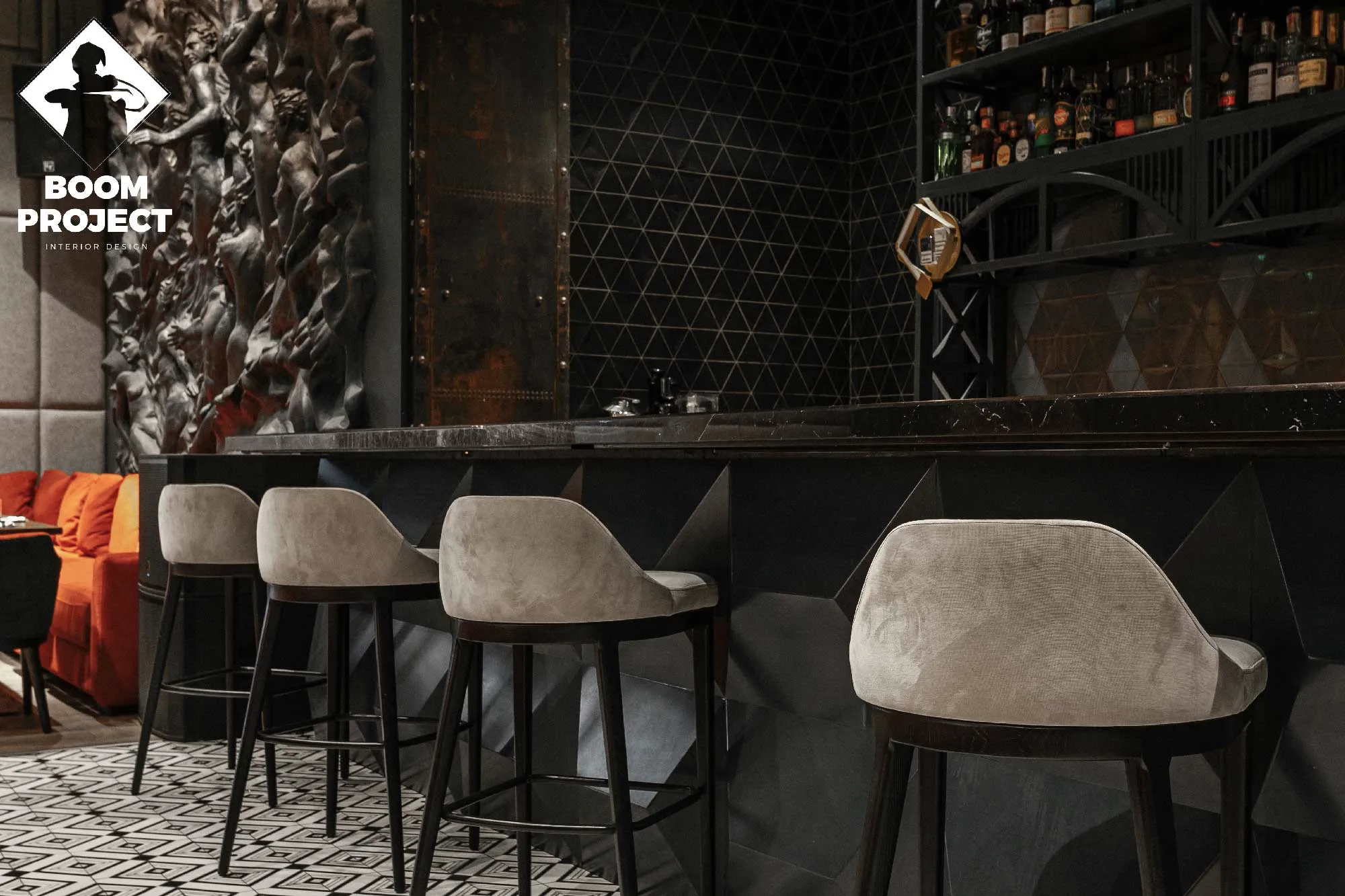 Interior design project. QUEEN Odessa restaurant. gallery image 16