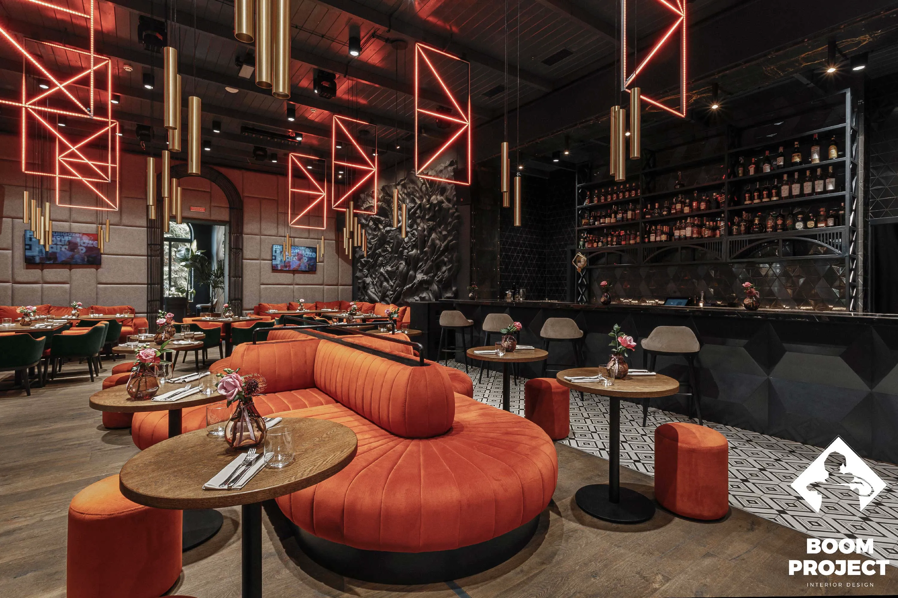 Interior design project. QUEEN Odessa restaurant. gallery image 25