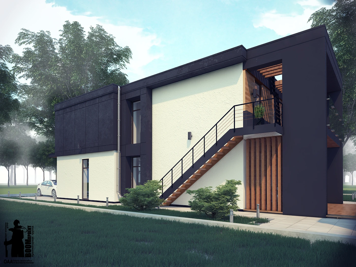 MODERN RESIDENTIAL HOUSE ARCHITECTURAL PROJECT gallery image 3